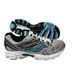 Saucony Womens Grid Cohesion 6 -Silver/ Lt. Blue- Running Shoe -Preowned 11M / Silver/ Blue-1 Nylon