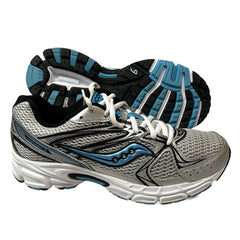 Saucony Womens Grid Cohesion 6 -Silver/ Lt. Blue- Running Shoe -Preowned 9M / Silver/ Blue-1 Nylon