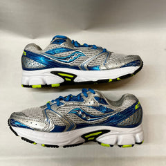 Saucony Cohesion 5 Running Shoe Silver/Blue/Citron 7.5 Wide - Preowned Athletic