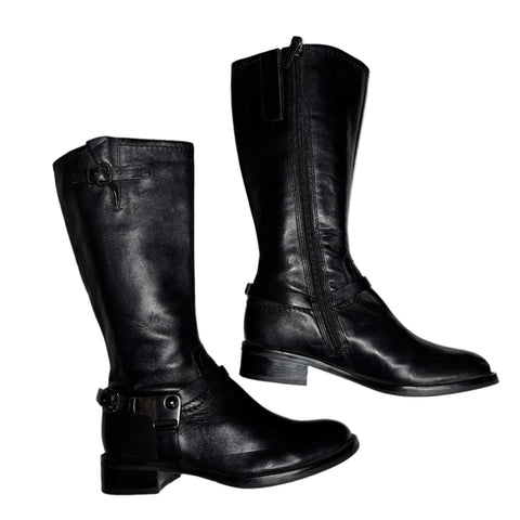 ECCO Women's "Hobart" Harness Riding Boot  EU 35 Black Leather