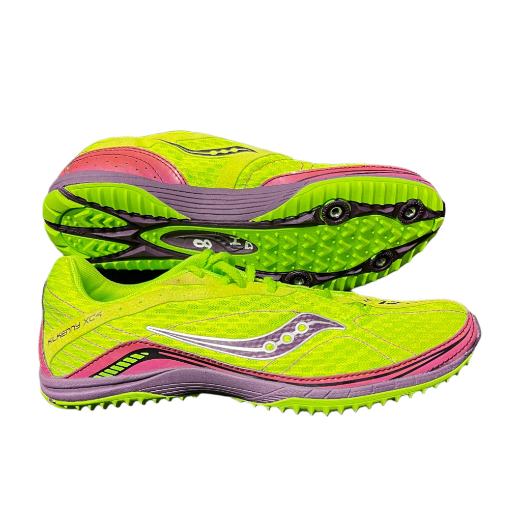 Saucony Women's Kilkenny XC4 Flat Spike 8M Slime/Pink