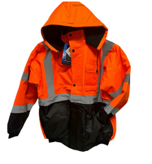 Men's High-Visibility Hooded Bomber Jacket #203 Available in 5 Colors