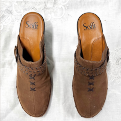 Woman’s Leather Clog by Sofft 8.5M Brown Nubuck