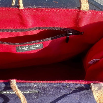 Vintage Kate Spade New York Black Velvet Small Tote Bag