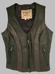 George Dyer Leather Women's Leather Zipper Vest #79