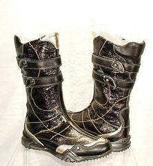 Childs Primigi Euro-Motto Tall Boot  - Black/Silver  Leather - 31EU