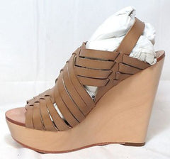 ASH ITALIA Women's Oman Leather Wedge Sandal - Clay - 36M - NIB - MSRP $335 - ShooDog.com
