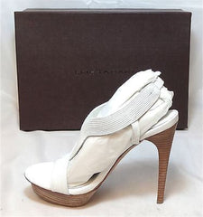 ELIE TAHARI Women's Cleopatra Platform Sandal -White- MSRP $450 - ShooDog.com