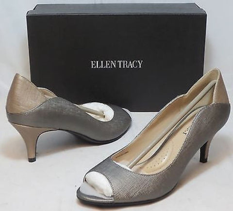 ELLEN TRACY Women's Sidney Leather Pump - Pewter - - ShooDog.com