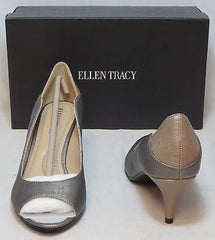 ELLEN TRACY Women's Sidney Leather Pump - Pewter - - ShooDog.com