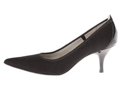 TAHARI Women's "Dottie" •Black Fabric & Patent Leather• Pump - ShooDog.com