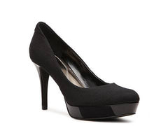 Tahari Womens  -Sophia-  Black Canvas Platform Pump - ShooDog.com