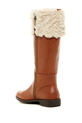 TARYN ROSE Women's •Avis• Mid-Calf Leather Boot with Faux Fur Trim - ShooDog.com