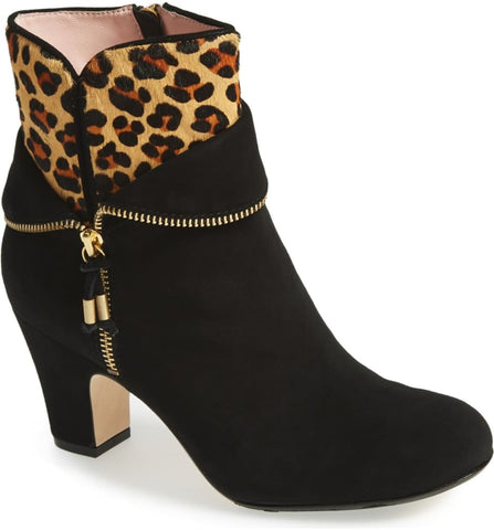 TARYN ROSE Women's •Tempie• Leopard-Print Calf-Hair Ankle Boot - ShooDog.com