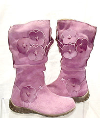 Girl's Primigi Flower-Power Tall Suede Boot -Rose Pink