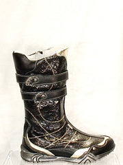 Childs Primigi Euro-Motto Tall Boot  - Black/Silver  Leather - 31EU