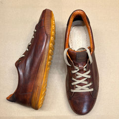 Mens Ecco Street Premier Cleat-Less Golf Shoe Mahogany Leather Size 46
