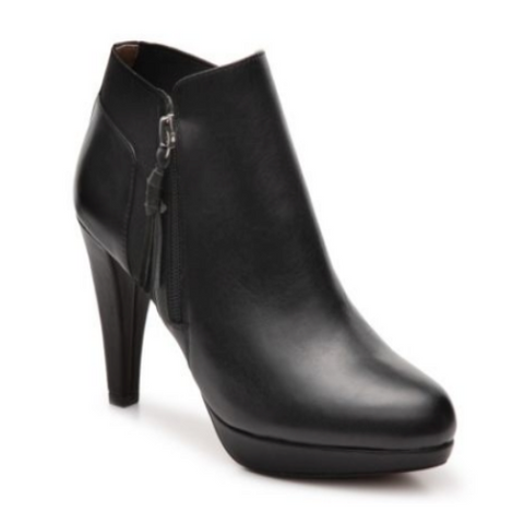 ADRIENNE VITTADINI Women's •Perrine• Ankle Bootie -Black Calf Leather-