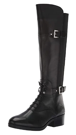 ADRIENNE VITTADINI Women's •Mishiko• Tall Equestrian Boot 9.5M Black Leather